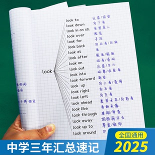 中考速记初中高中英语组汇动词短语介词短语固定搭配知识点总结书