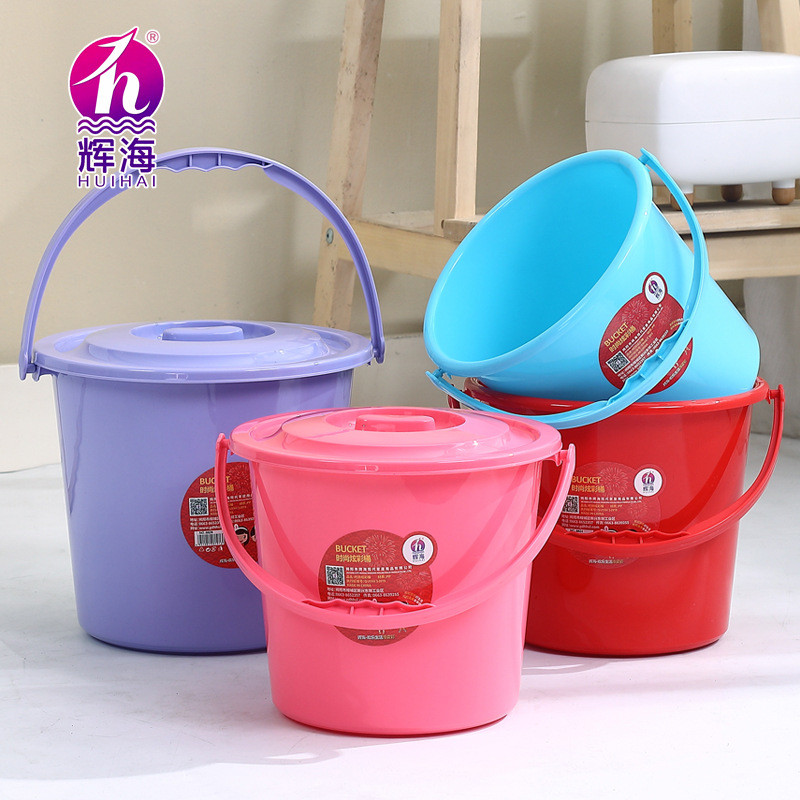 加厚塑料手提带盖防漏便携小桶家用户外钓鱼多功能储水桶