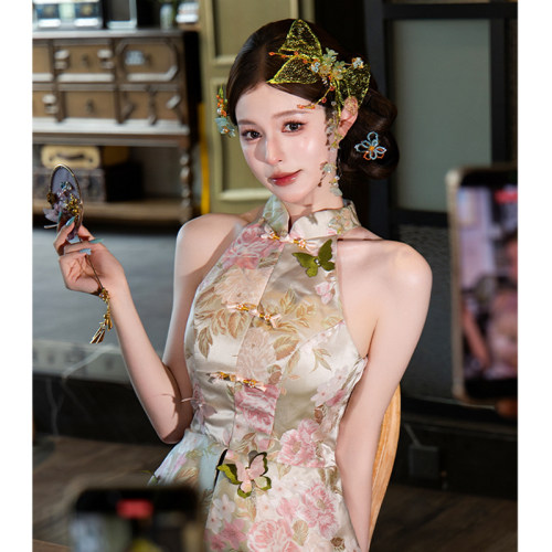 古风小众新娘发饰新款手工发夹礼服旗袍晨袍新中式蝴蝶跟妆配饰品