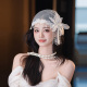 法式 新娘复古头饰超仙蕾丝花朵流苏高级感气质婚纱照婚礼造型配饰