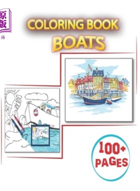 海外直订Coloring Book Boats: Ship & Boat Coloring Books with ship, boat, barque sailing, 着色书船:船和船着色书与船