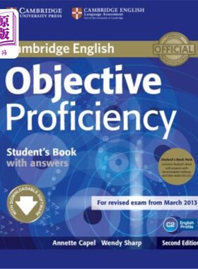 海外直订Objective Proficiency Student's Book Pack (Student's Book with Answers with Down 客观熟练度 学生书籍包（学