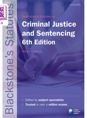 海外直订Blackstone's Statutes on Criminal Justice & Sent... 布莱克斯通的刑事司法法规与量刑