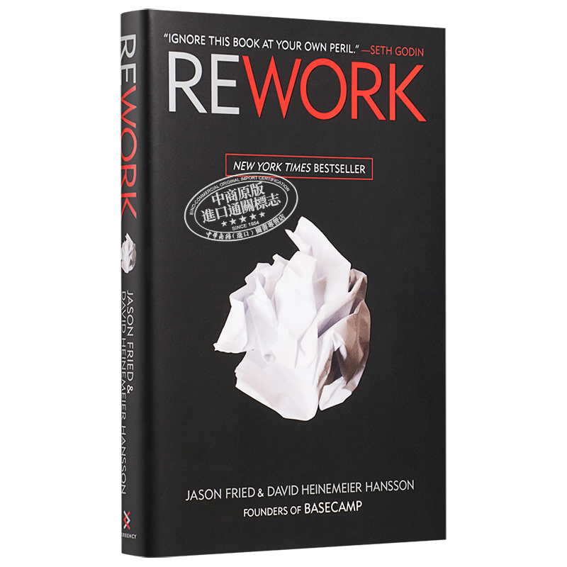 预售 重来:更为简单有效的商业思维 英文原版 Rework 贾森.弗里德 大卫.汉森【中商原版】