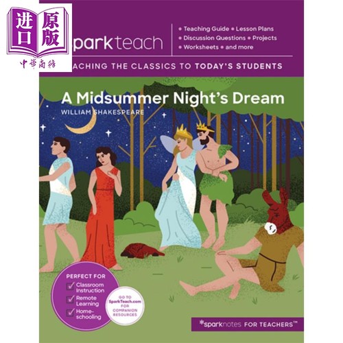 现货 Sparkteach系列 仲夏夜之梦 Sparkteach A Midsummer Night s Dream 莎士比亚 Shakespeare 浪漫喜剧【中商原版】