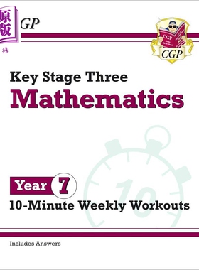 英国原版CGP教辅 新版KS3数学10分钟每周锻炼 7年级 New KS3 Maths 10 Minute Weekly Workouts Year 7【中商原版】