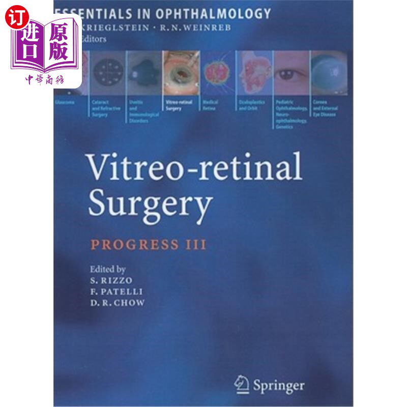海外直订医药图书Vitreo-Retinal Surgery: Progress III 玻璃体视网膜手术：进展III