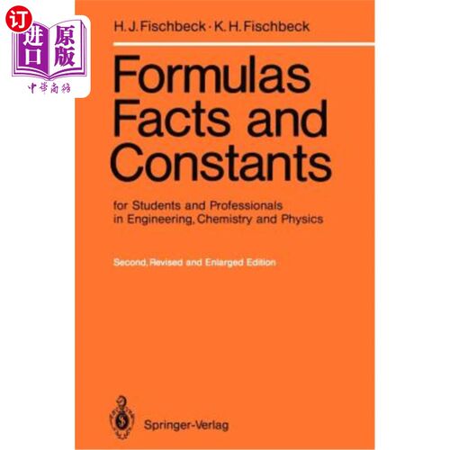 海外直订Formulas, Facts and Constants for Students and Professionals in Engineering, Che 工程、化学和物理专业学生和