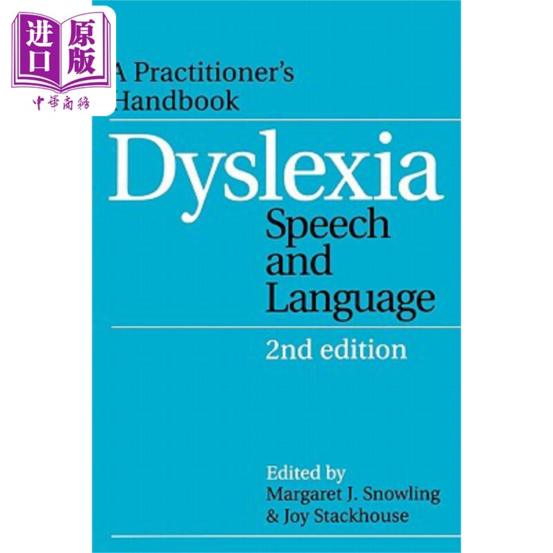 现货 诵读障碍、说话及语言 从业人员手册 Dyslexia Speech and Language A Practitioner's Handbook 英文原版 Jo
