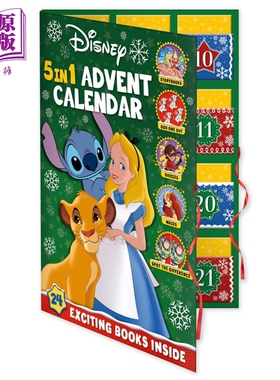 迪士尼经典5合一故事盲盒书 24册合辑 Disney 5-in-1 Advent Calendar 英文原版进口 儿童活动与玩具书 绘本故事【中商原版】