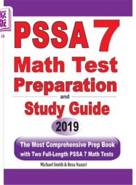 海外直订PSSA 7 Math Test Preparation and Study Guide: The Most Comprehensive Prep Book w PSSA 7数学考试