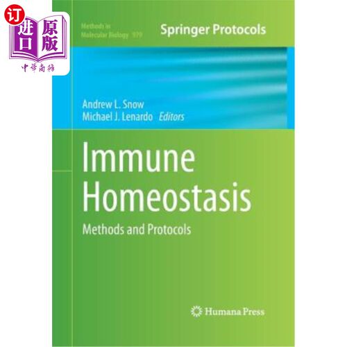 海外直订医药图书Immune Homeostasis: Methods and Protocols 免疫稳态:方法和方案
