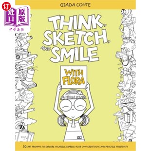 Smile with Flora 海外直订Think 素描 and 思考 和弗洛拉一起微笑 Sketch