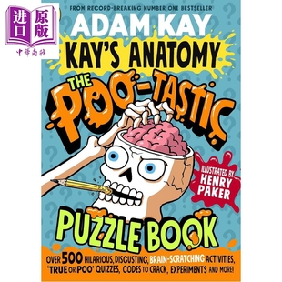 预售 The 英文原版 Poo tastic Adam 7岁以上 中商原版 便便谜题书 Kay Anatomy Book Puzzle 儿童谜题书 神奇 亚当凯