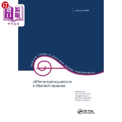 海外直订Differential Equations in Banach Spaces: Proceedings of the Bologna Conference 巴拿赫空间中的微分方程:博洛