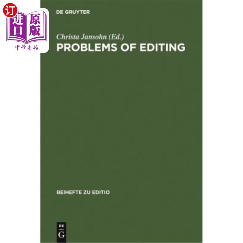海外直订Problems of Editing 编辑问题