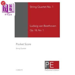 海外直订Beethoven String Quartet No. 1: Pocket Score 贝多芬弦乐四重奏第1号:袖珍乐谱
