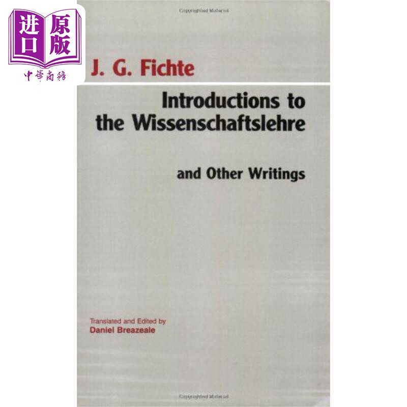 现货 哲学札记和其他著作简介 1797-1800 约翰 戈特利布 费希特 英文原版 Johann Gottlieb Fichte Introductions【中商原版】