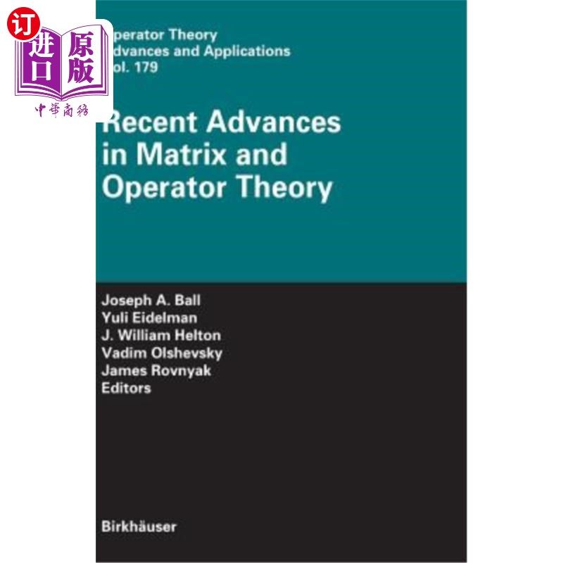 海外直订Recent Advances in Matrix and Operator Theory 矩阵与算子理论的最新进展