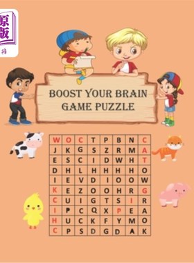 海外直订Boost Your Brain Game: Word Search for Kids all Ages: 132 Word Search Puzzles -S 提高你的大脑游戏:单词搜索
