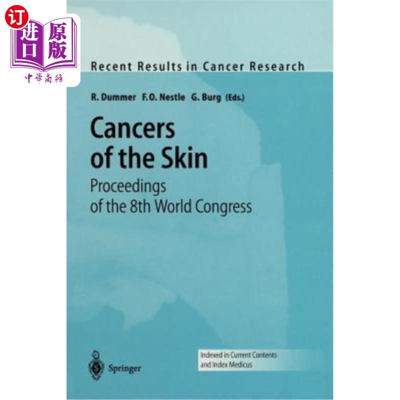 海外直订医药图书Cancers of the Skin: Proceedings of the 8th World Congress 皮肤癌:第八届世界大会会议记录