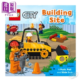 现货 Lego Building Site 乐高建筑工地 生活系列 机关操作书 英文原版 进口图书 推拉活动玩具书 纸板书 0-3岁【中商原版】
