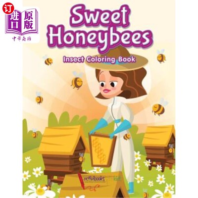 海外直订Sweet Honeybees Insect Coloring Book 甜蜜蜂昆虫染色书