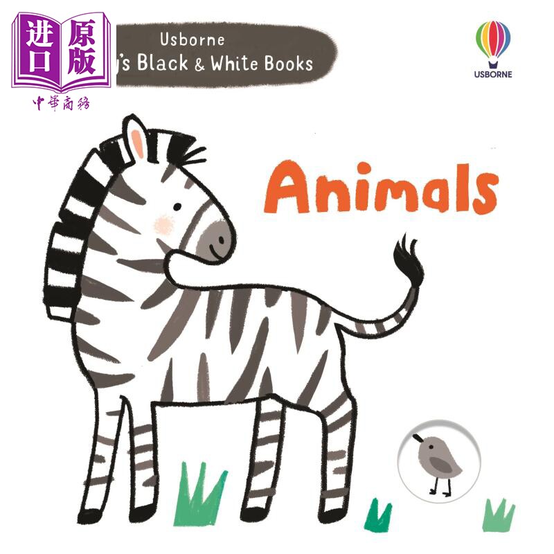 现货 Usborne厄斯伯恩 Animals 动物（黑白书）英文原版 儿童绘本 动物故事 Mary Cartwright 0-3岁【中商原版】 - 实物图
