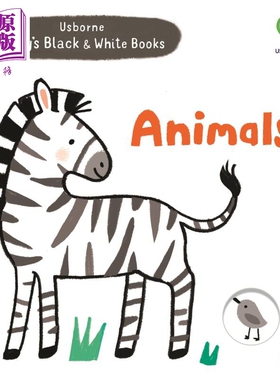 现货 Usborne厄斯伯恩 Animals 动物（黑白书）英文原版 儿童绘本 动物故事 Mary Cartwright 0-3岁【中商原版】