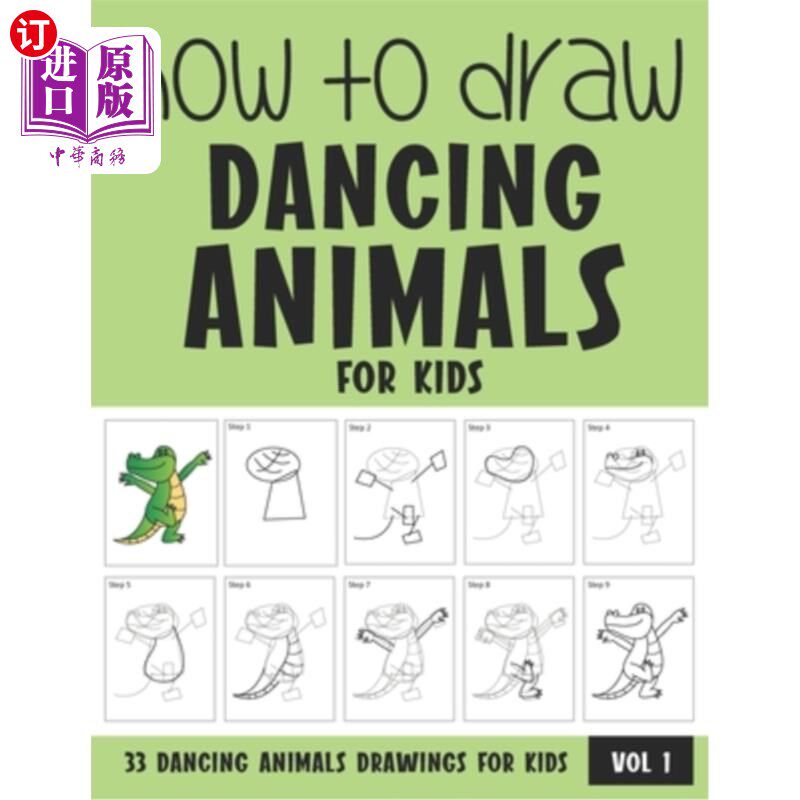海外直订How to Draw Dancing Animals for Kids 如何为孩子画跳舞的动物