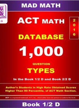 海外直订ACT Math Database 1-2 D ACT数学数据库1-2D