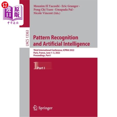海外直订Pattern Recognition and Artificial Intelligence: Third International Conference, 模式识别与人工智能:第三届国际