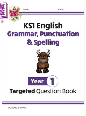 英国CGP KS1 English Targeted Question Book: Grammar, Punctuation & Spelling - Year 1【中商原版】