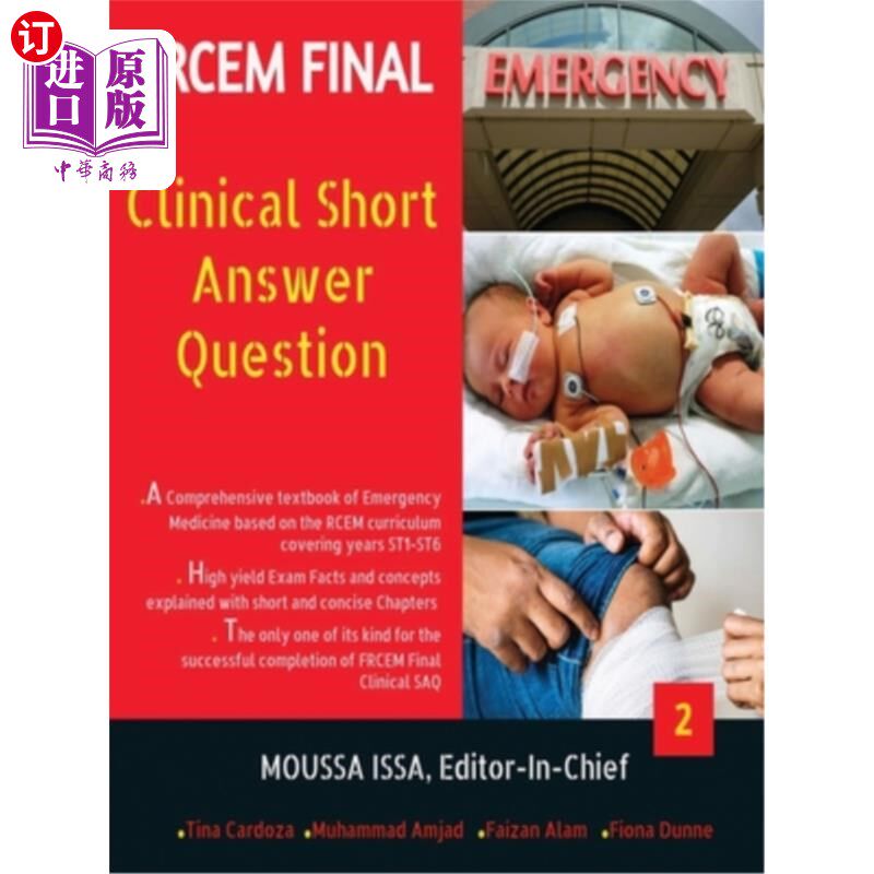 海外直订医药图书Frcem Final: Clinical Short Answer Question, Volume 2 in Black&White Frcem期末考试:临床简短回答问