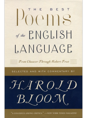 预售 英语诗 The Best Poems of the English Language  From Chaucer Through 英文原版 Harold Bloom【中商原版】