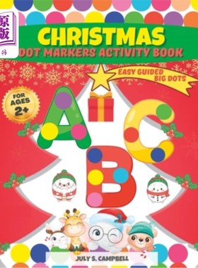 海外直订Dot Markers Activity Book Christmas. Easy Guided BIG DOTS: Dot Markers Activity  点标记活动书圣诞节。轻松引