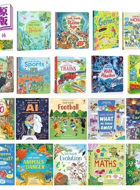 英文原版 Usborne Look Inside See Inside尤斯伯恩看里面揭秘系列合集 Hospital Animals homes 翻翻书 百科知识科普绘本纸板书