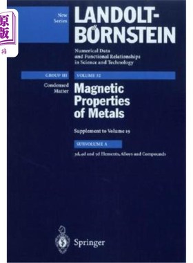 海外直订3d, 4D and 5d Elements, Alloys and Compounds 3d、4D和5d元素、合金和化合物