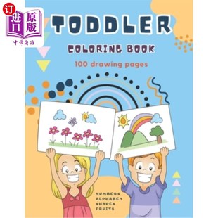 Colori Book Ages 海外直订Toddler Alphabet Fruits 幼儿涂色书年龄1 and for Shapes Numbers 3：字母 Coloring