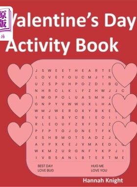 海外直订Valentine's Day Activity Book: Black and White 情人节活动手册:黑色和白色