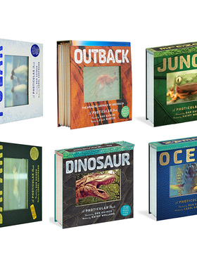 英文原版光与影视觉书系列 会动的3D图片书立体绘本合集 Jungle丛林 Ocean海洋 Dinosaur恐龙 Outback陆地 Safari草原 Polar极地