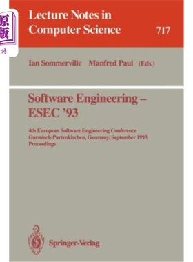 海外直订Software Engineering - Esec '93: 4th European Software Engineering Conference, G 软件工程-Esec'