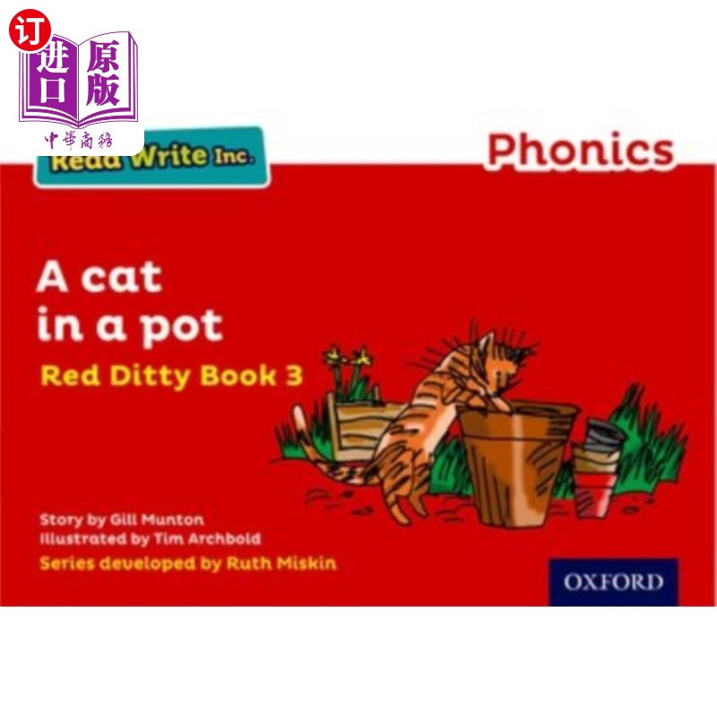 海外直订Read Write Inc. Phonics: Red Ditty Book 3 A Cat ... Read Write公司《红色小调书3:锅里的猫
