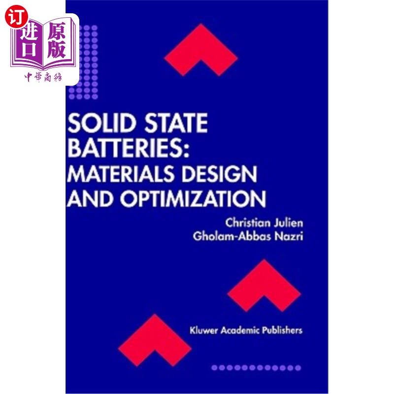 海外直订Solid State Batteries: Materials Design and Optimization 固体电池:材料设计与优化