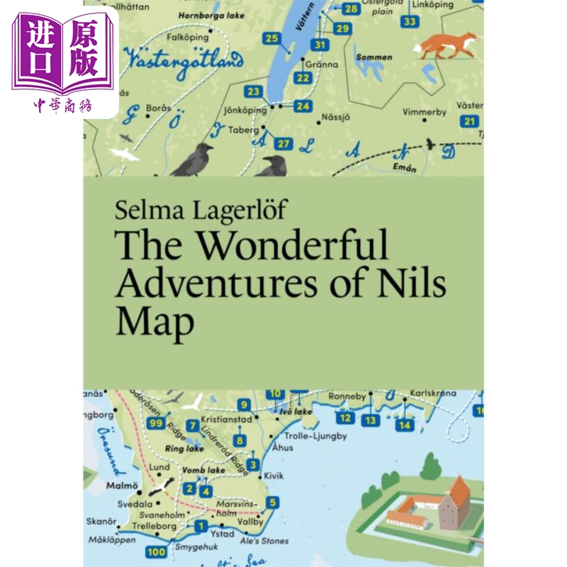 塞尔玛拉格洛夫 尼尔斯历险记地图 The Wonderful Adventures of Nils Map 英文原版 Martin Thelander【中商原版】