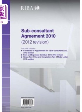 海外直订Riba Sub-Consultant Agreement 2010 (2012 Revision) Pack of 10 Riba分包顾问协议2010（2012年修订版）包10份