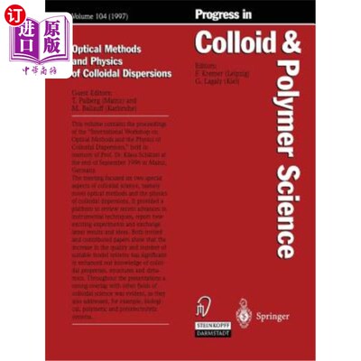 海外直订Optical Methods and Physics of Colloidal Dispersions 胶体分散体的光学方法和物理
