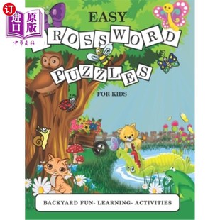 for 活动 学习 Activities Crossword Puzzles 简单 Backyard Kids 后院乐趣 海外直订Easy Fun 儿童填字游戏 Learning