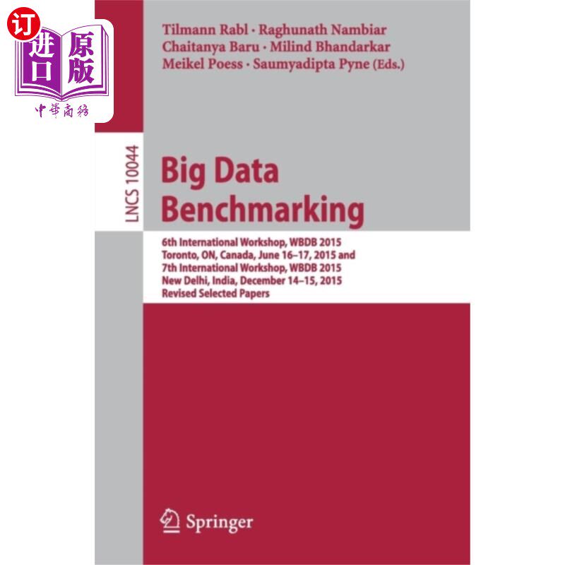 海外直订Big Data Benchmarking 大数据基准测试
