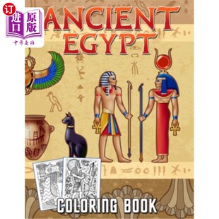 海外直订Ancient Egypt Coloring Book: Coloring pages filled with Jumbo Illustrations For  古埃及着色书：着色页充满了